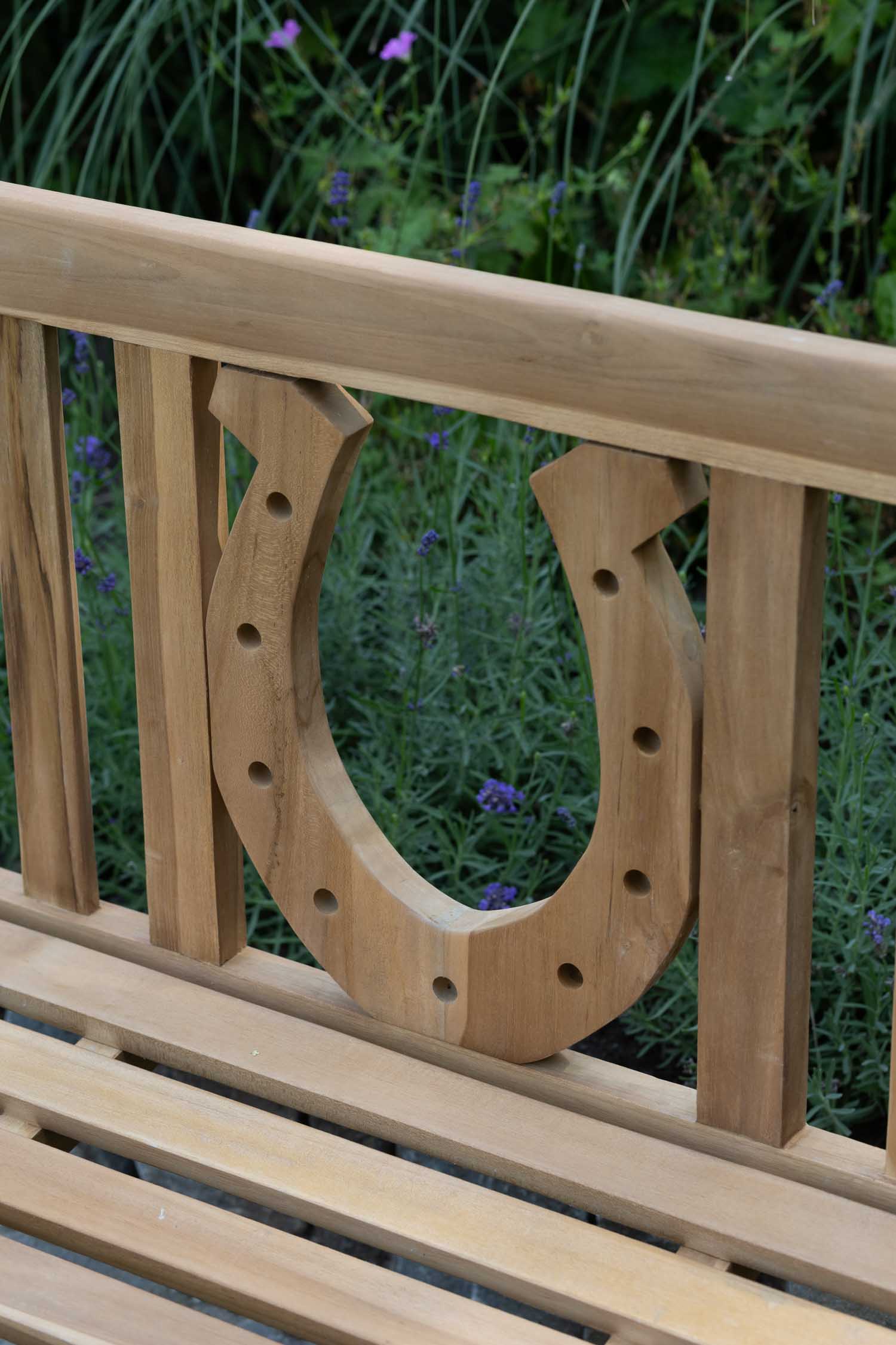 Gartenbank Hufeisen Teak 120 cm Braun